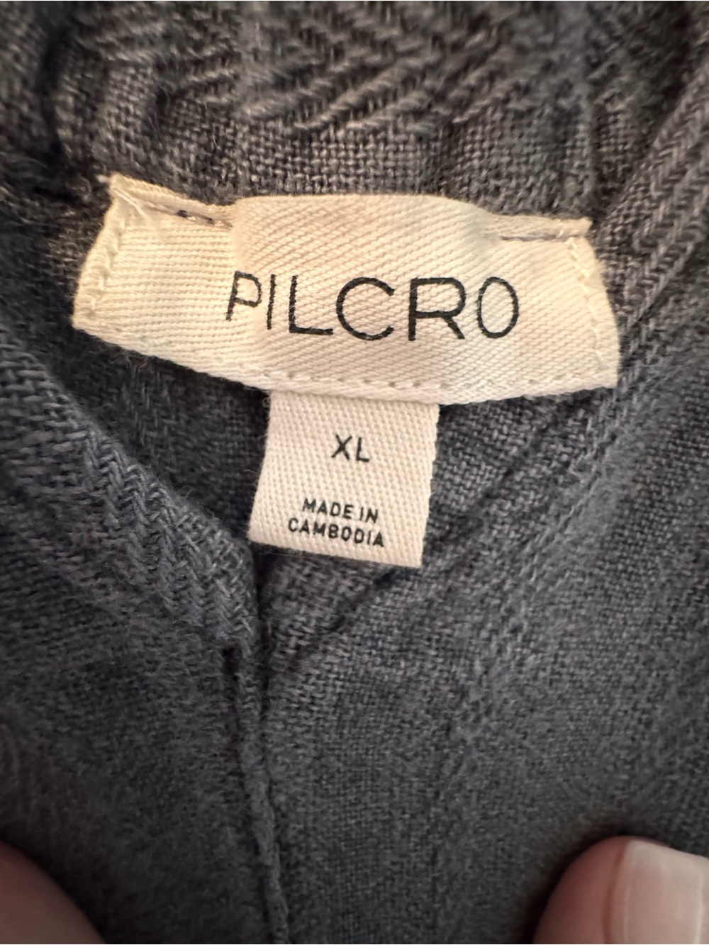 Pilcro by Anthropologie Charcoal Gray V-Neck Linen-Blend Jumpsuit - Picture 3 of 4